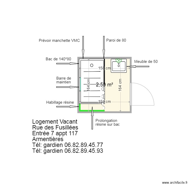 LMH LOGT VACANT ARMENTIERES. Plan de 0 pièce et 0 m2