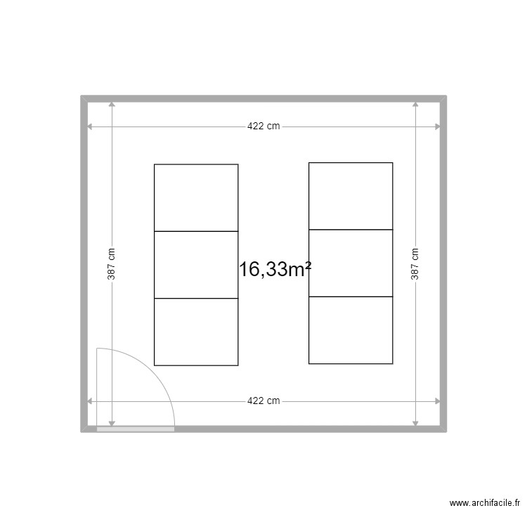 Local IDS projet. Plan de 1 pièce et 16 m2