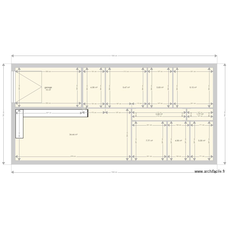 arsaguet. Plan de 11 pièces et 102 m2