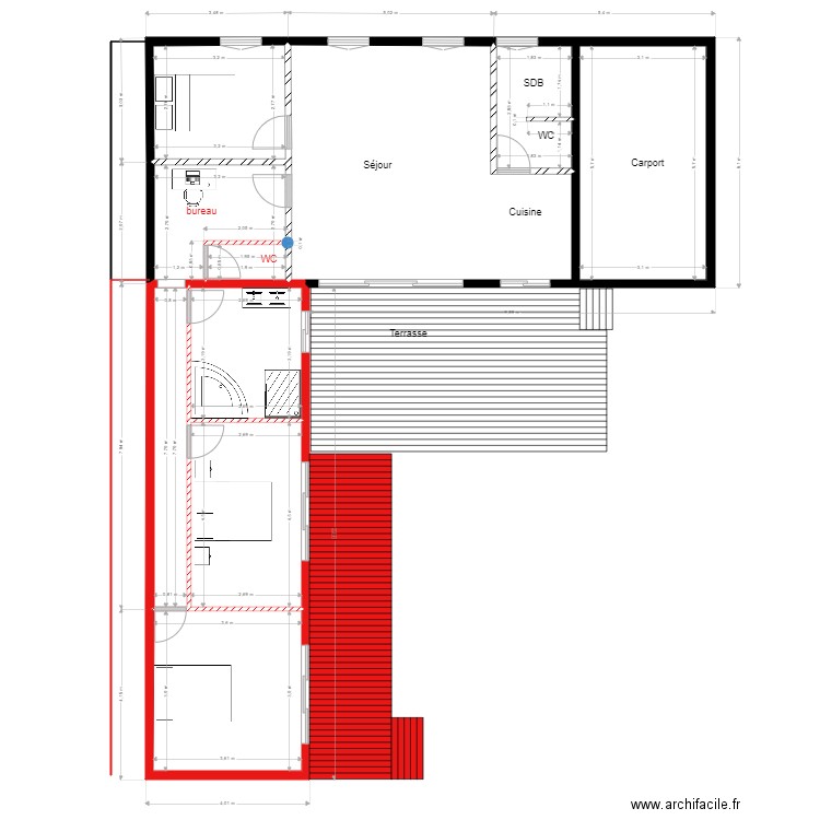 Lidy existant et Projet 3. Plan de 0 pièce et 0 m2