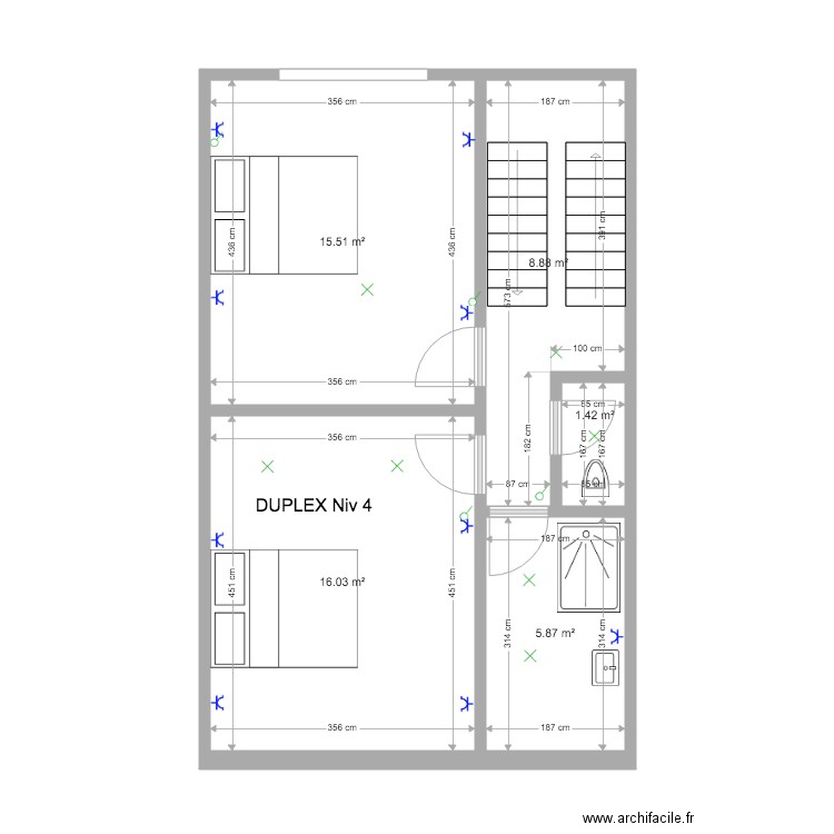 Mtype VDS 144 Duplex 3 niv etage LD. Plan de 0 pièce et 0 m2