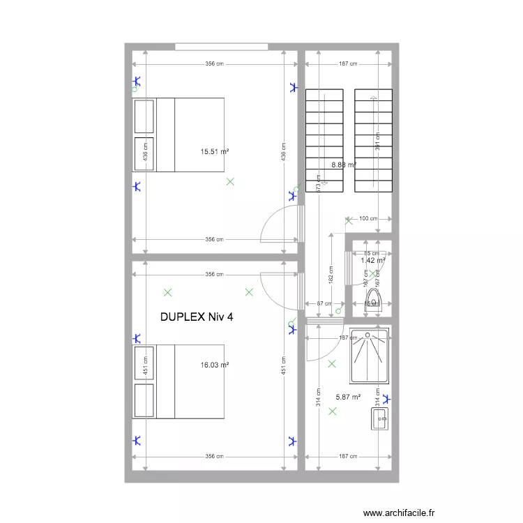 Mtype VDS 144 Duplex 3 niv etage LD. Plan de 