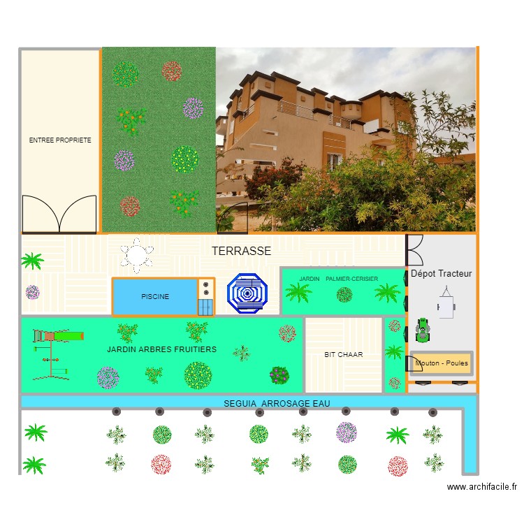 PLAN JARDIN EXTERIEUR. Plan de 12 pièces et 268 m2