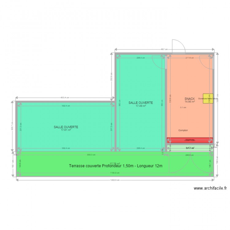 Plan sur mesure Snack Camping La Faz 6X6 modifié. Plan de 0 pièce et 0 m2