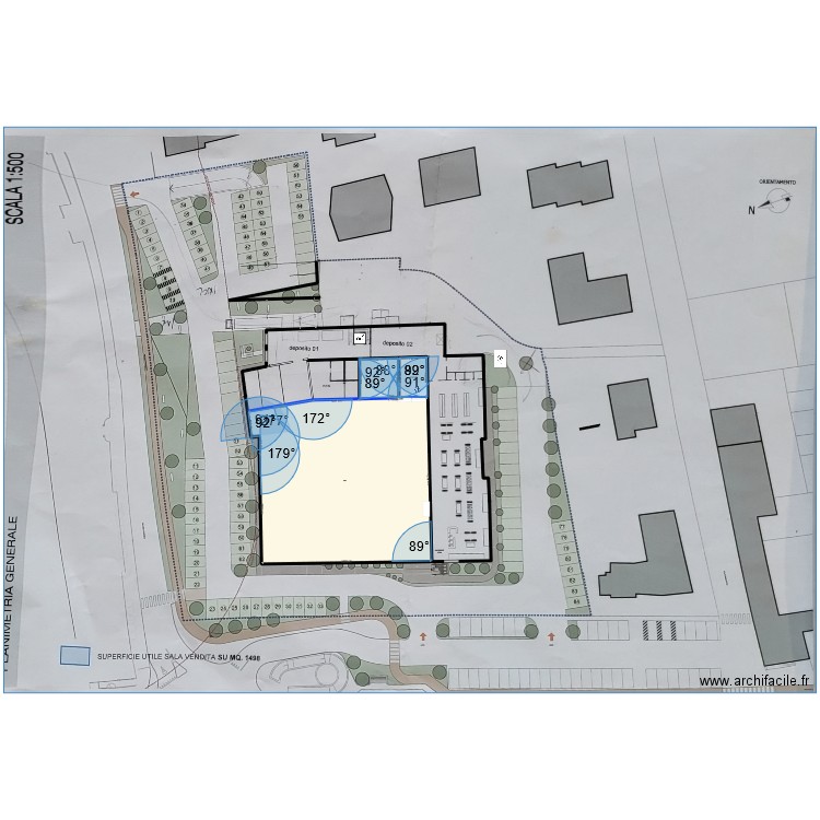 gennaio 1756. Plan de 2 pièces et 2060 m2