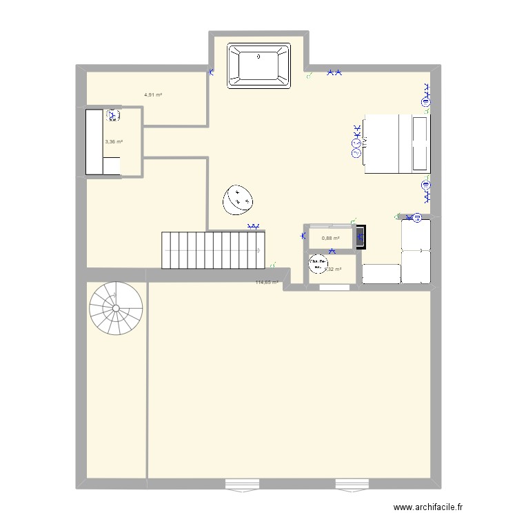 KetN 3  menzzanine 8 prise  et interupteur. Plan de 0 pièce et 0 m2