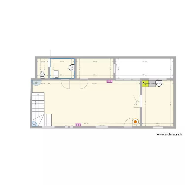 Maison rdc plomberie. Plan de 