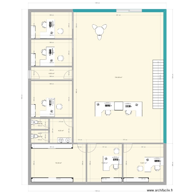 REZ DE CHAUSSE BUREAU. Plan de 0 pièce et 0 m2