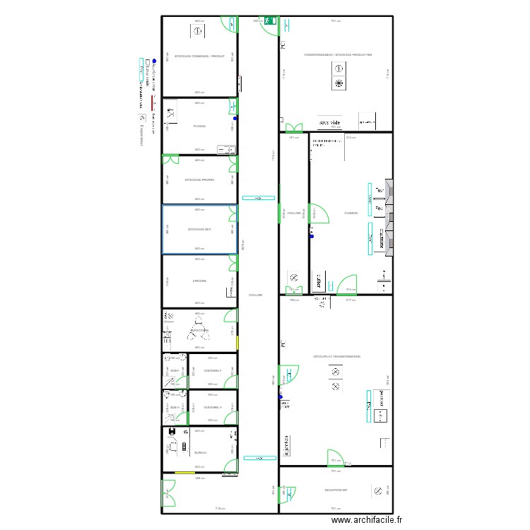 PLAN CHARCUTERIE. Plan de 17 pièces et 430 m2