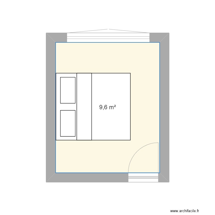 Chambre. Plan de 1 pièce et 10 m2