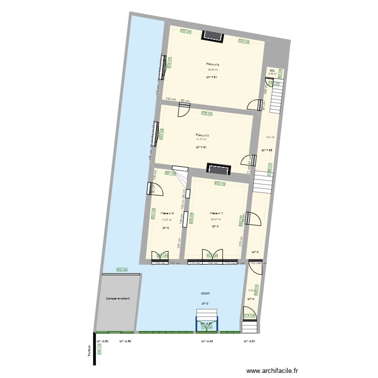 RESTAURANT LE TRIANON RDC avant travaux. Plan de 0 pièce et 0 m2