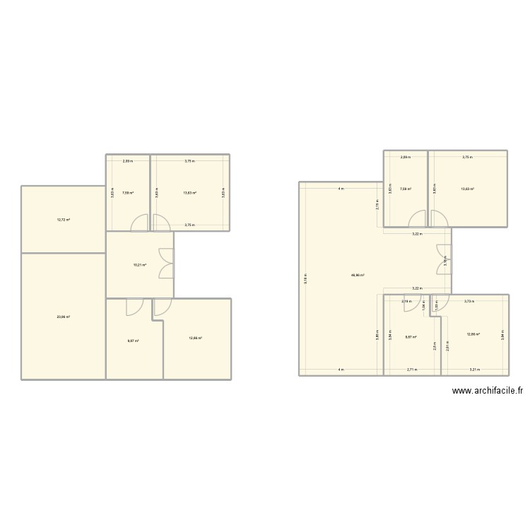 Plan de base. Plan de 12 pièces et 182 m2