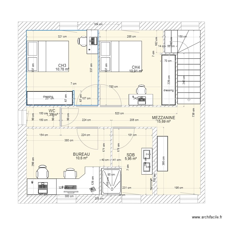 etage. Plan de 0 pièce et 0 m2