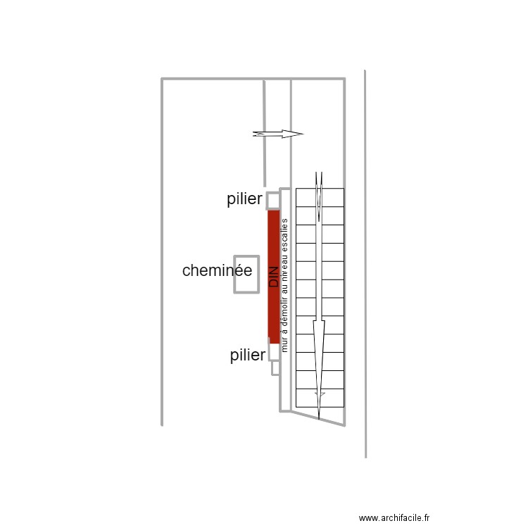 modif escaliers sous-sol rez. Plan de 1 pièce et 0 m2