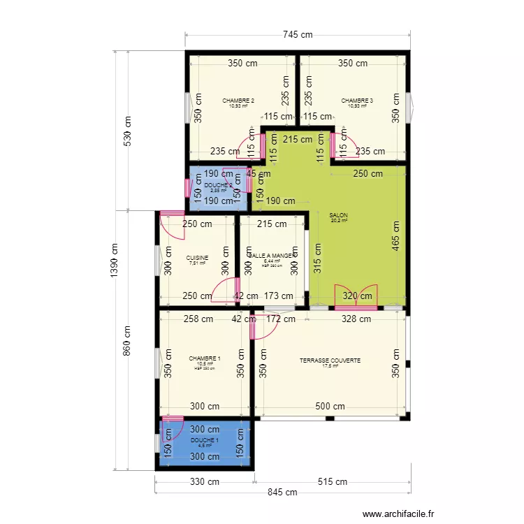 PROJET D'UNE VILLA. Plan de 