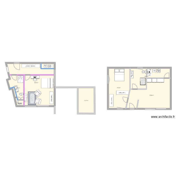 5eme giga. Plan de 6 pièces et 118 m2