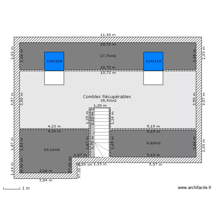 CANOEN DUPONT Etage récupérable. Plan de CANOEN DUPONT Etage récupérable. Plan de