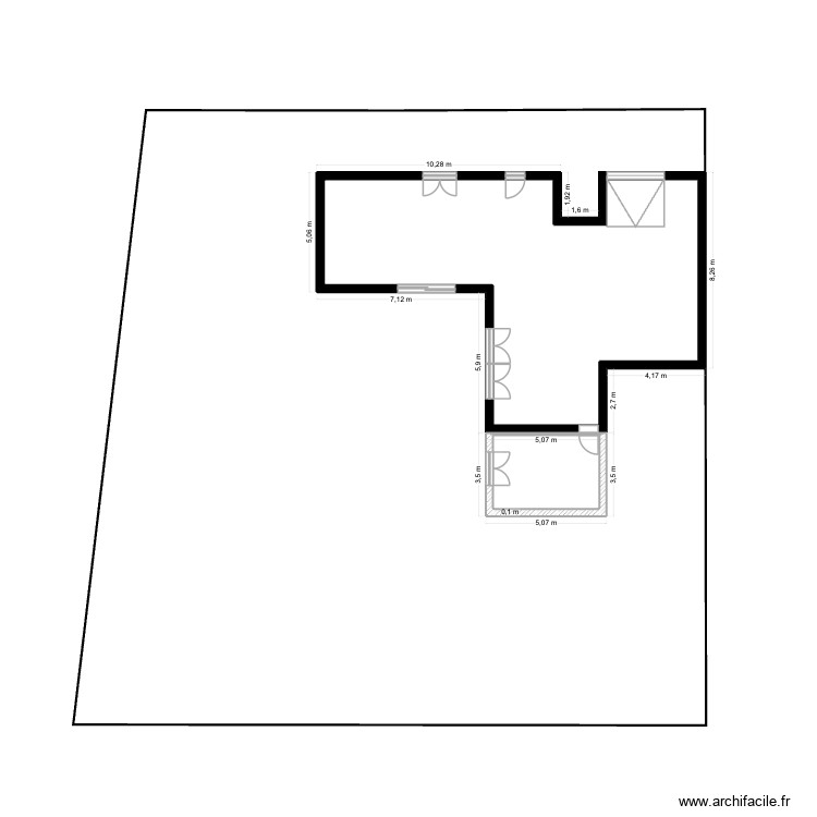 Plan de maison Extension + Baie Lege. Plan de 0 pièce et 0 m2