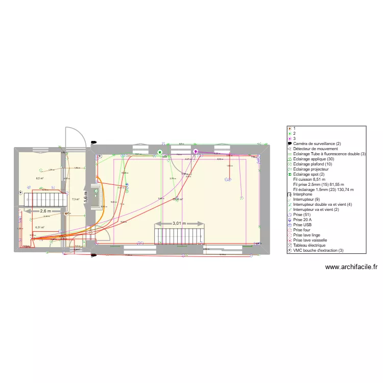 Maison Elec. Plan de 15 pièces et 216 m²