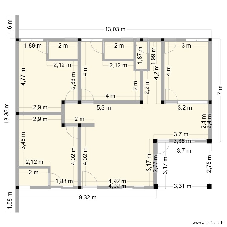 EBIMPE FINAL. Plan de 9 pièces et 106 m2