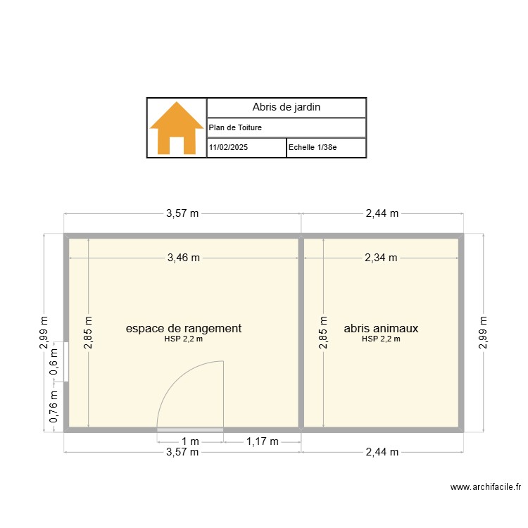abris de jardin plan de masse. Plan de 2 pièces et 17 m2