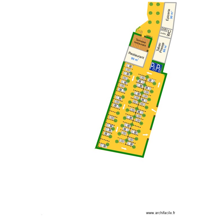 jardin 42. Plan de 4 pièces et 304 m2