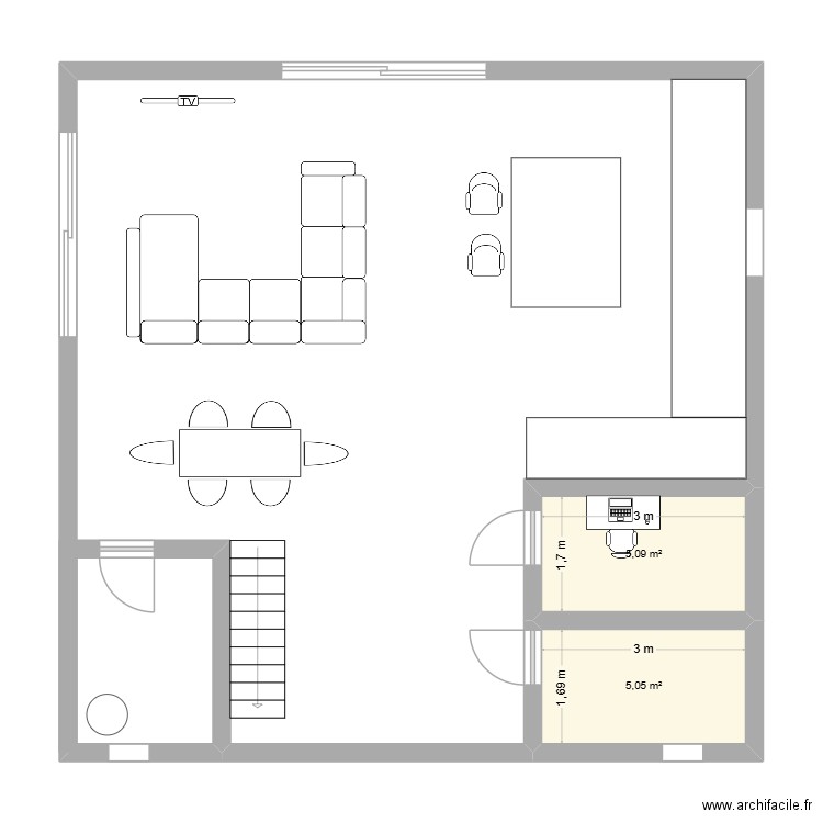 PLAN 2. Plan de 2 pièces et 10 m2
