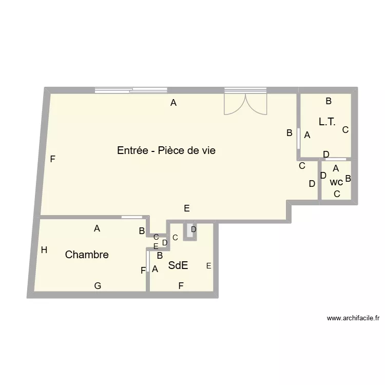 Croquis plomb 440601523. Plan de 6 et 53 m² Croquis plomb 440601523. Plan de 6 et 53 m²