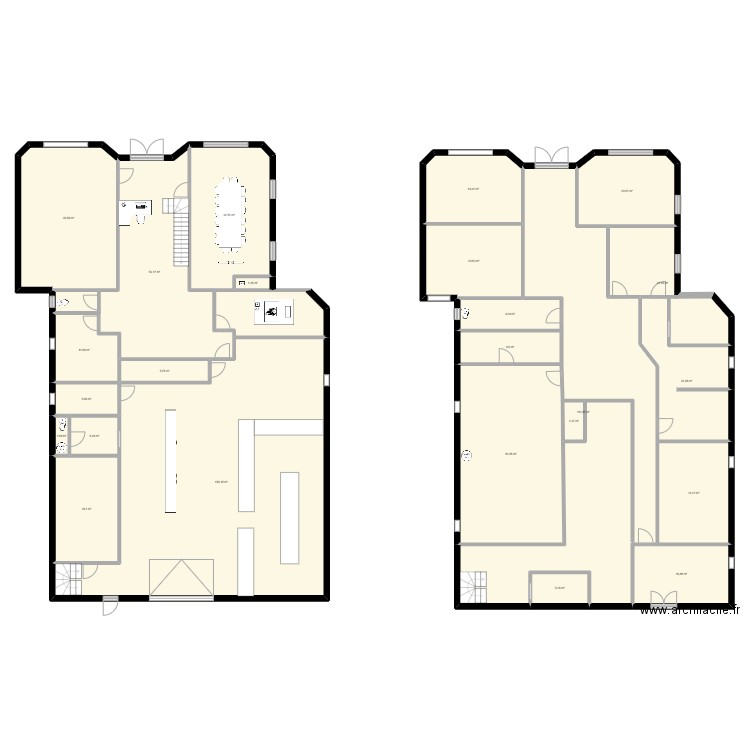 MSJ. Plan de 25 pièces et 681 m2