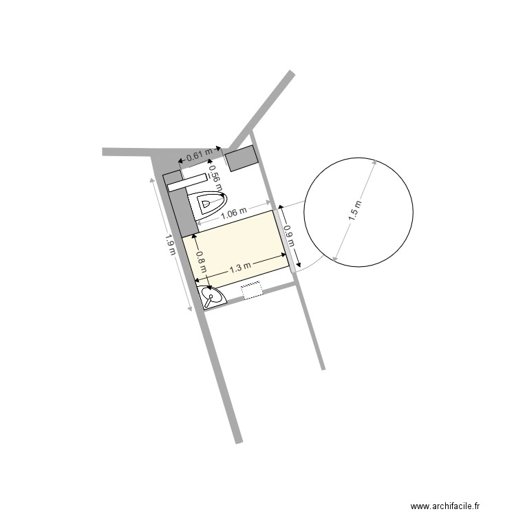 flocon sanitaire. Plan de 0 pièce et 0 m2