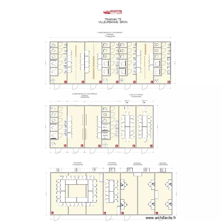 SEEM tram T6 Villeurbanne / Bron COMPLET. Plan de 