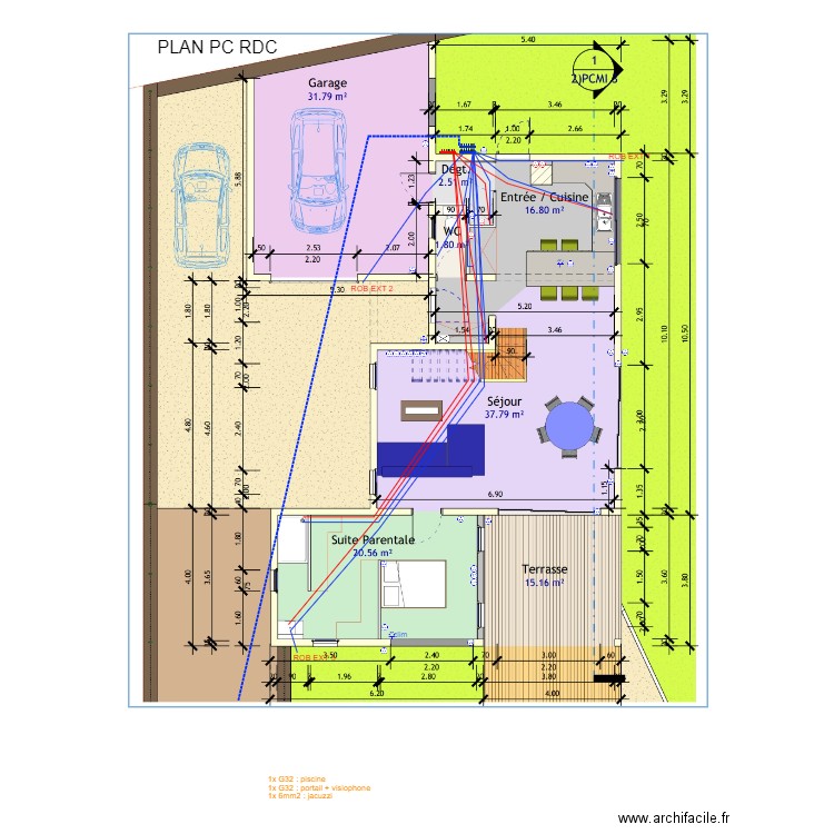 PC TECHNIQUE PER CLAIN RDC . Plan de 0 pièce et 0 m2