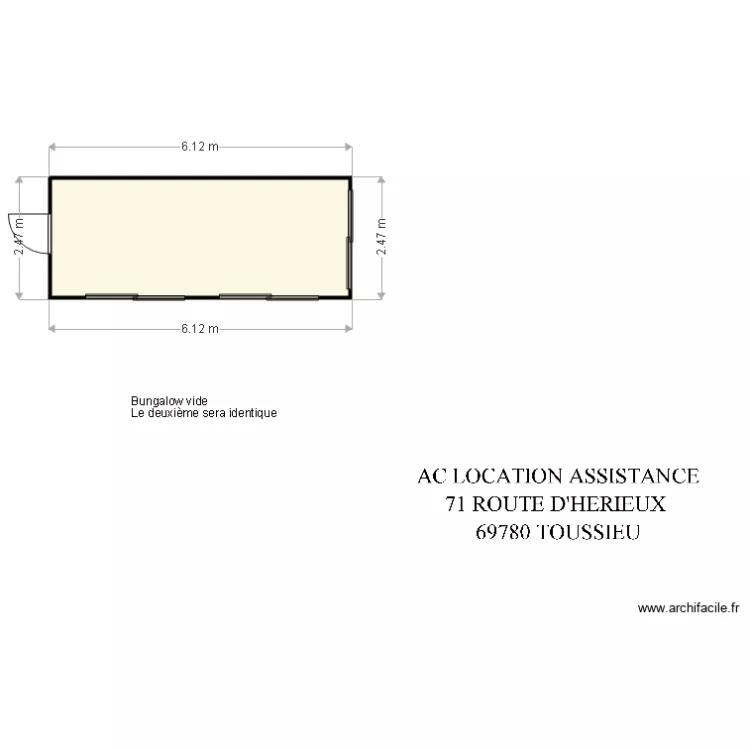 Bungalow Groupama  Staduim. Plan de 