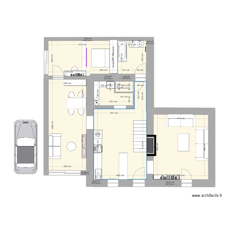 Plan DECH. Plan de 11 pièces et 134 m2