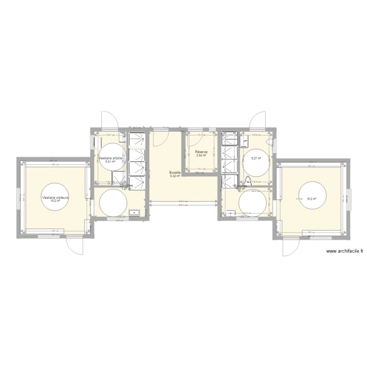 Vestiaires sanitaires terrain 02 11 16 . Plan de 0 pièce et 0 m2