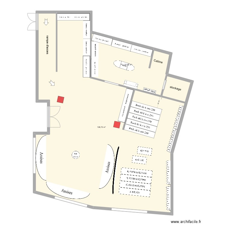 K2P V7. Plan de 2 pièces et 159 m2