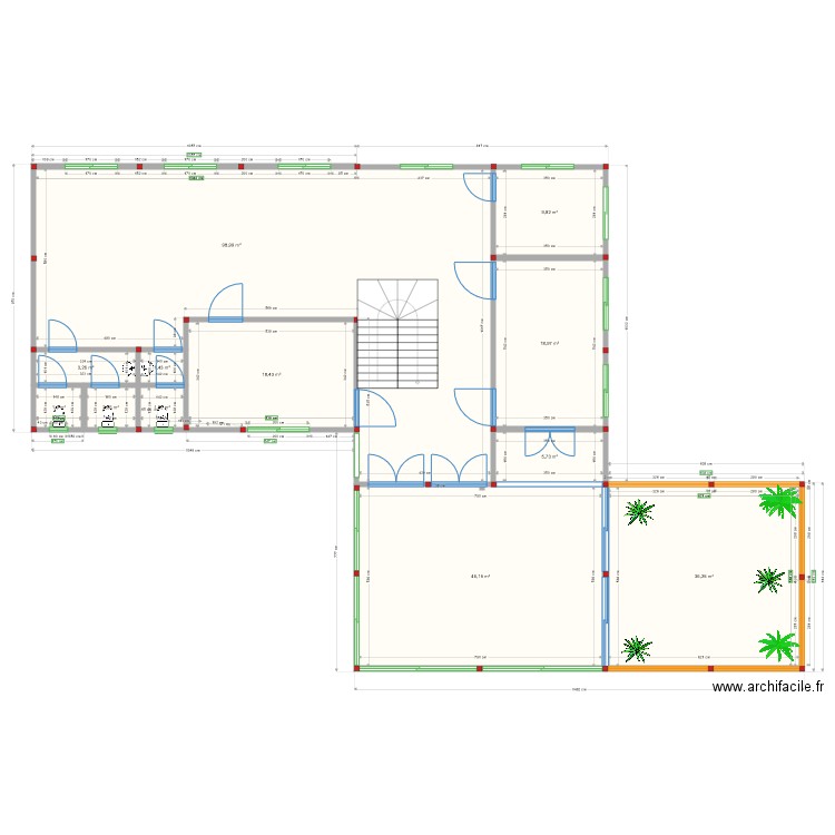 dernier etage 23062021. Plan de 21 pièces et 498 m2