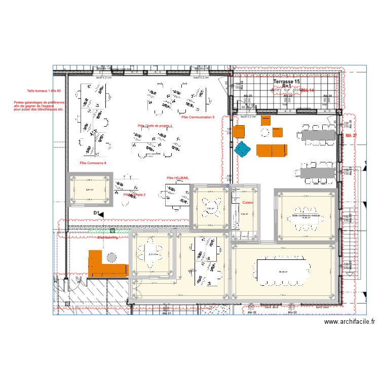 Lorient open space final. Plan de 0 pièce et 0 m2