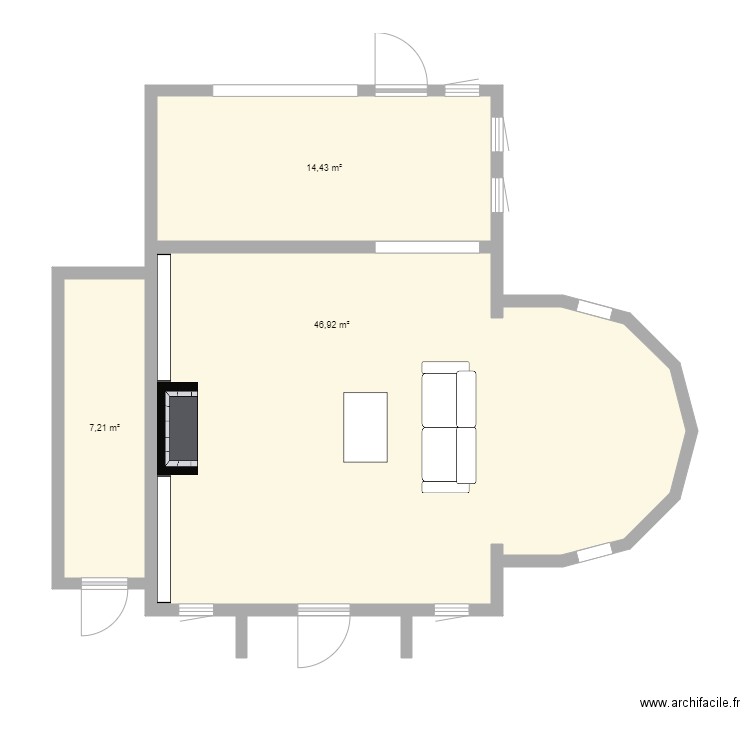 Test3. Plan de 3 pièces et 69 m2