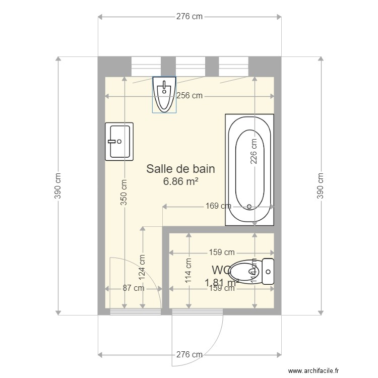 chatelet aime sdb avant. Plan de 0 pièce et 0 m2