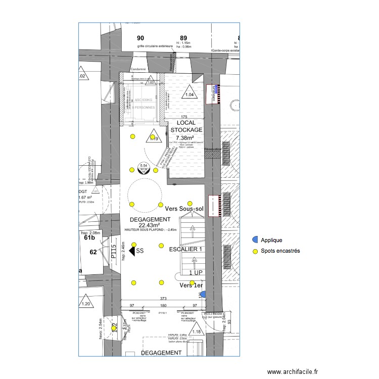 Accueil B Plan éclairage. Plan de 0 pièce et 0 m2