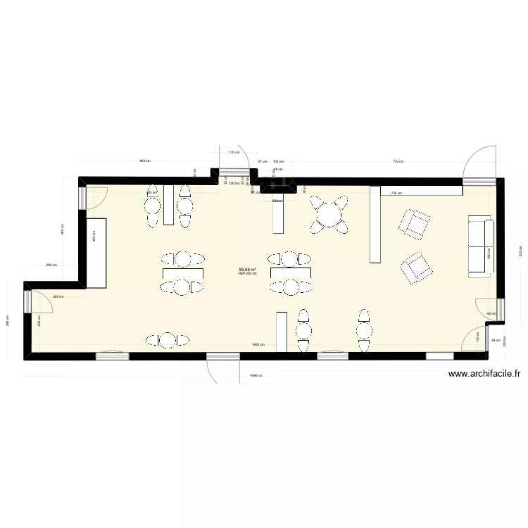 Petite salle caugy. Plan de 