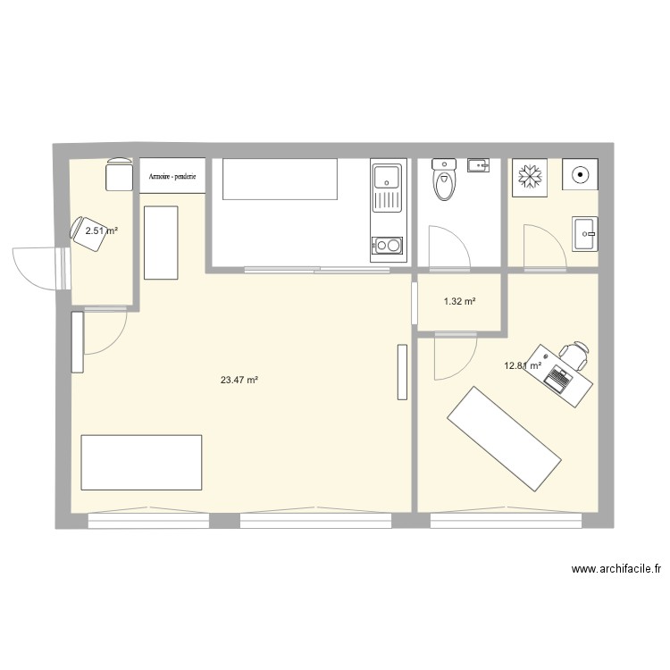 Appartement Clemanceau 2. Plan de 0 pièce et 0 m2