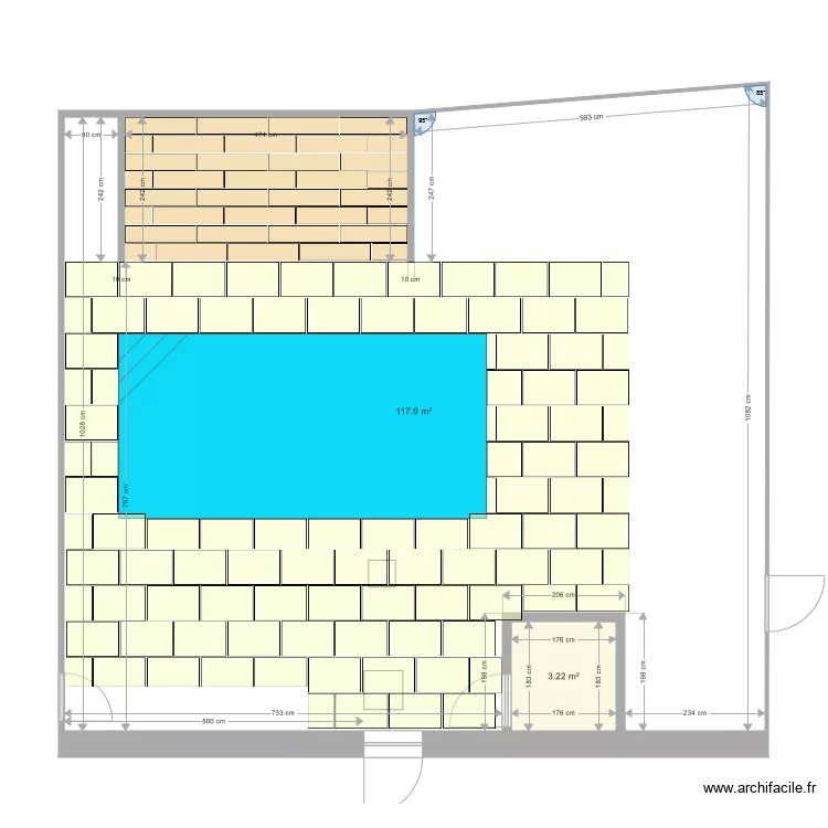 arriere maison sol 60 x 90. Plan de 