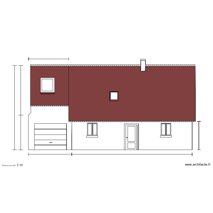 Facade Nord modifie. Plan de 0 pièce et 0 m2