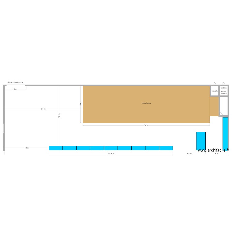 quai de chargement A. Plan de 3 pièces et 23 m2