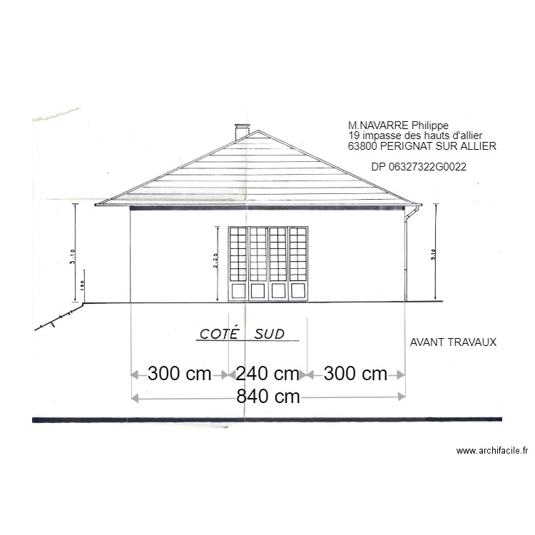 PERIGNAT façade sur avant travaux. Plan de 0 pièce et 0 m2