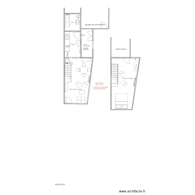 appart erquy. Plan de 5 pièces et 51 m2