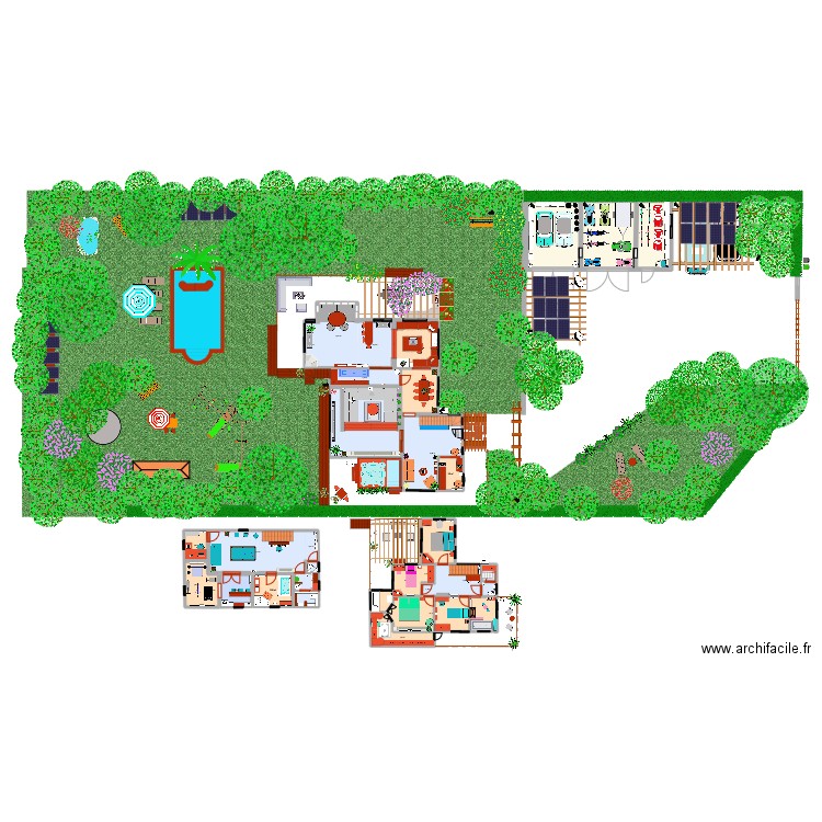 chalet. Plan de 4 pièces et 84 m2