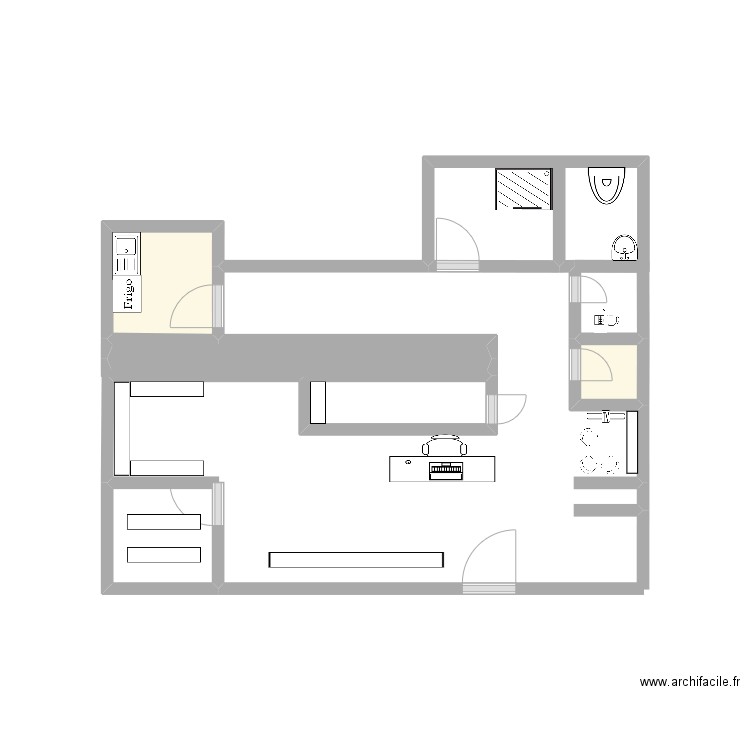 Terre de Running. Plan de 3 pièces et 1 m2